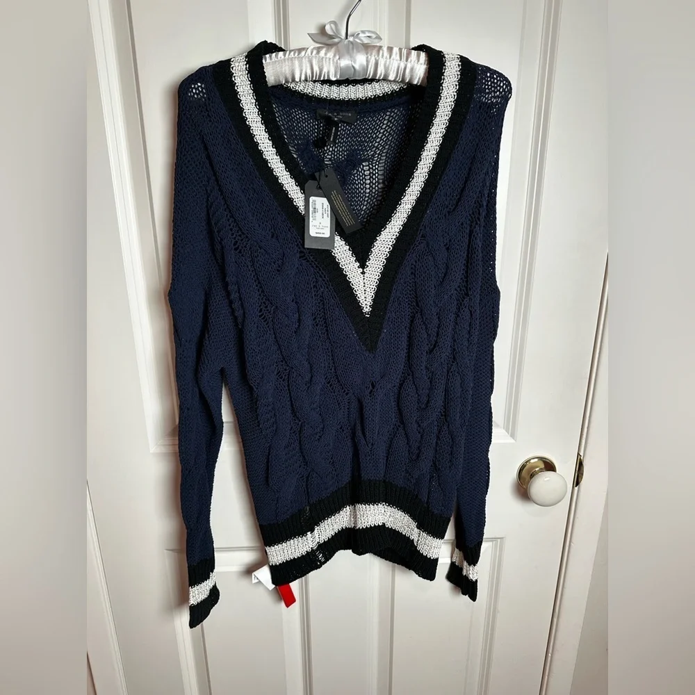 Rag & Bone navy and Black and white Knit Sweater